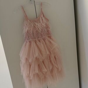 Tutu Du Monde Pink Feathered Tulle Dress- Kids